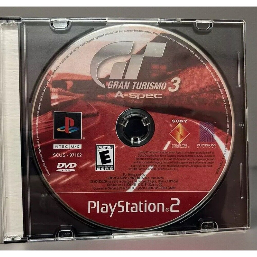 Gran Turismo 3 A-spec Sony PlayStation 2 game with Manual